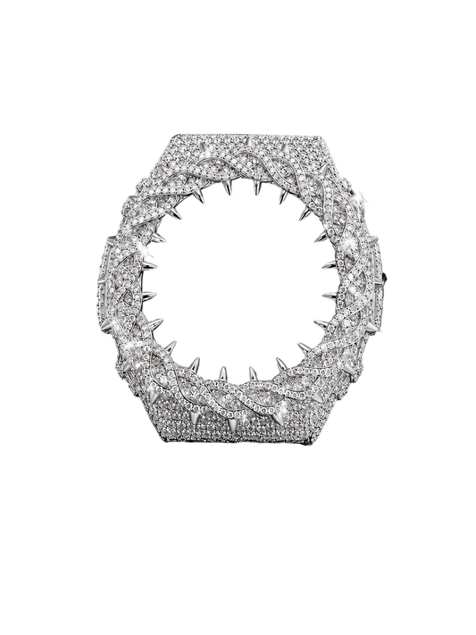 White gold-color moissanite bezel compatible with G-Shock GA2100
