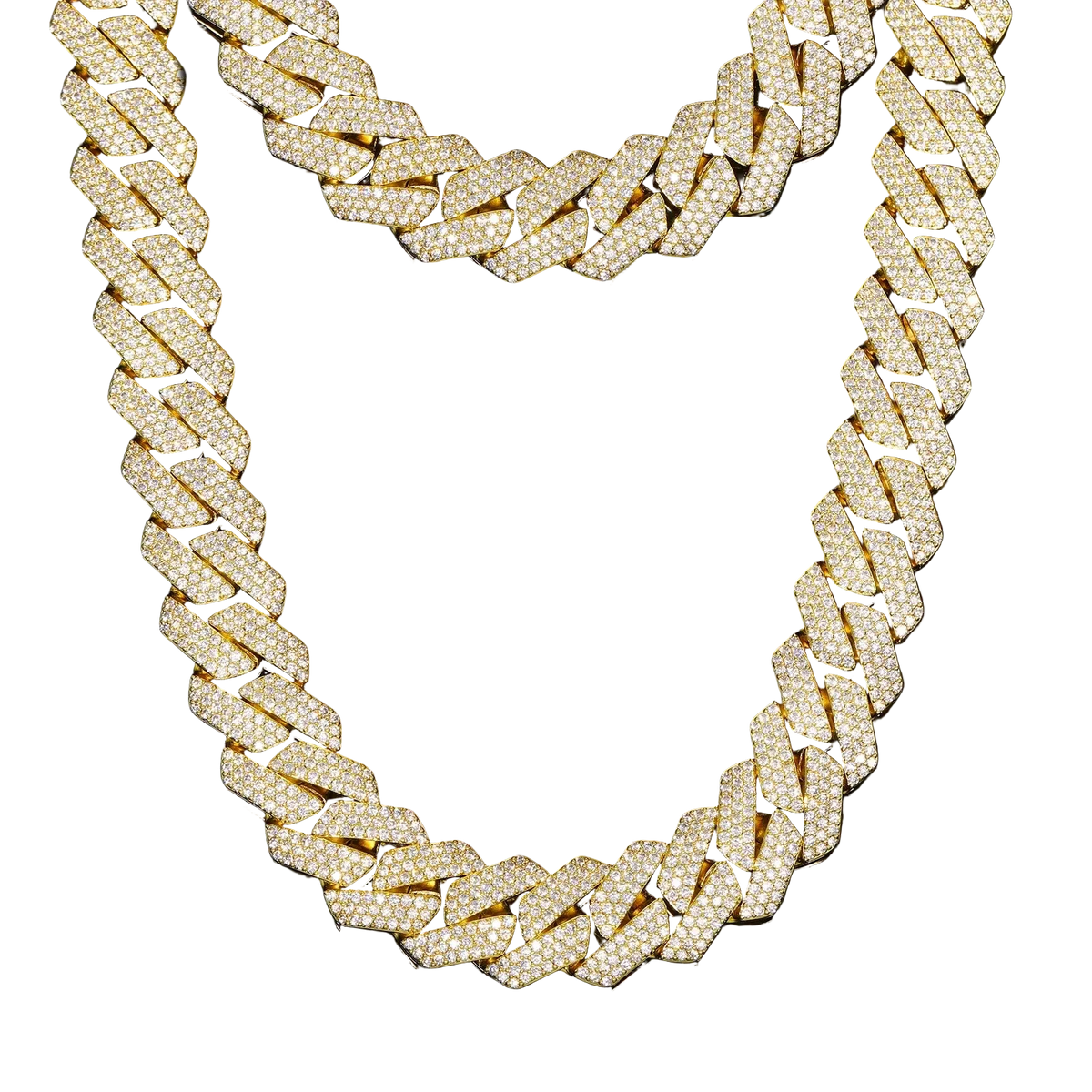 Cuban Chain • Moissanite • 18K Gold Plated Brass