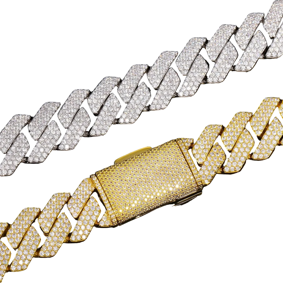Cuban Chain • Moissanite • 18K Gold Plated Brass