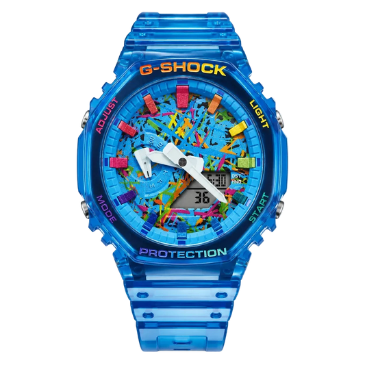 G-Shock GA2100 Blue Paint Splatter